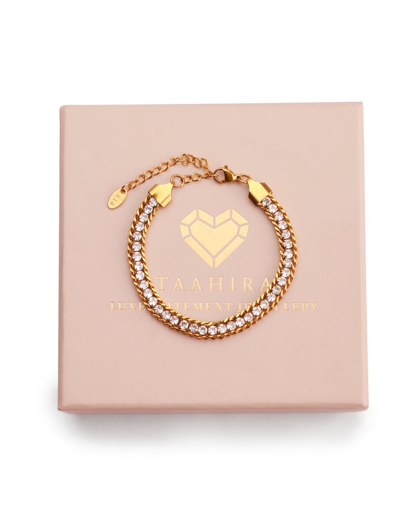 TAAHIRA Multilayered Zircon Chain Bracelet - Image 3